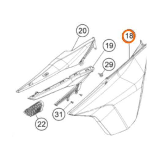 SPOILER IZQUIERDO 1190 NARANJA 15-16
