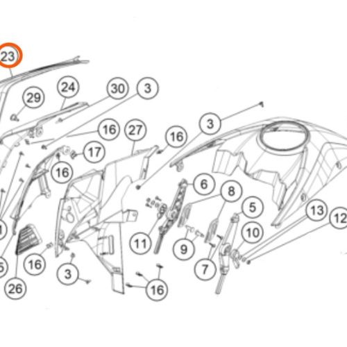 SPOILER DERECHO 1190 ADV S GRIS 13-14
