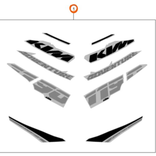 KIT DE ADHESIVOS 1190 ADV GRIS 13-14