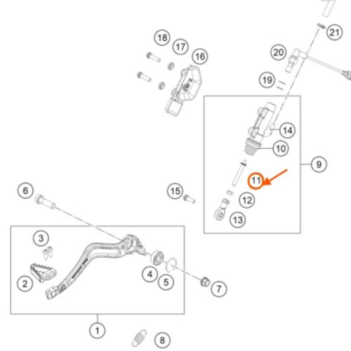 BASTAGO BOMBA DE FRENO POST 1190/1290 ADV 13-20