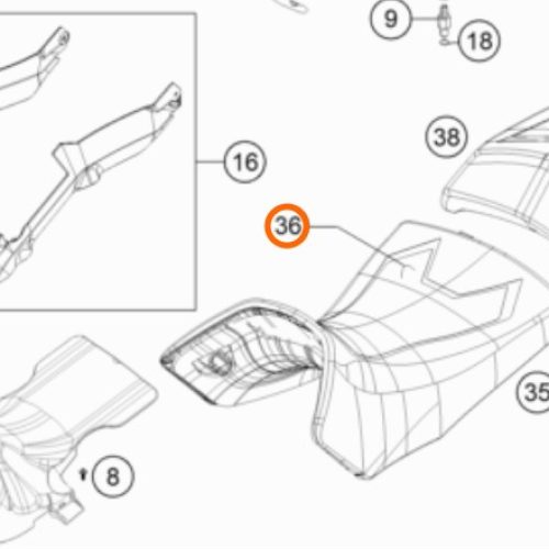 FORRO DE ASIENTO 1290 ADV S PILOTO 17-20