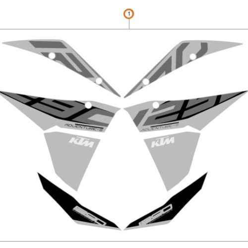 KIT DE ADHESIVOS 1290 S.ADV S BLACK 2017