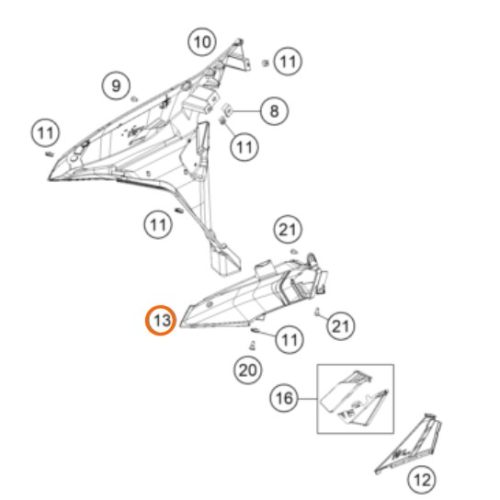 TOMA DE AIRE IZQUIERDO 1290 S.ADV 17-18