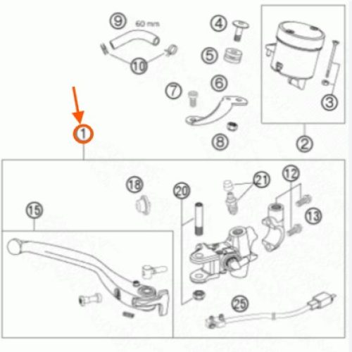 BOMBA DE FRENO DELANTERO 990 S DUKE/S ENDURO 08-12
