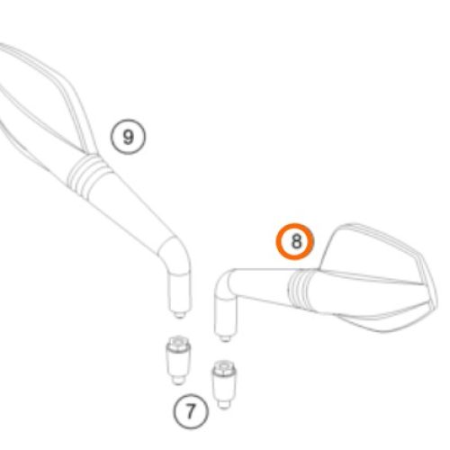 ESPEJO IZQUIERDO 990 S.DUKE 07-09