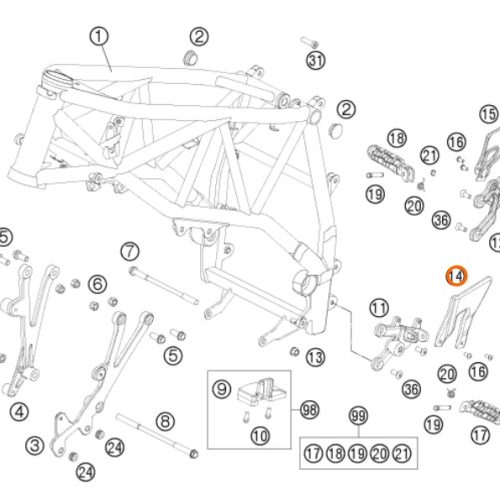 PROTECTOR DE ESTRIBO 990 S.DUKE IZQ 07-09