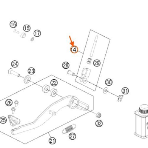 BASTAGO DE FRENO POSTERIOR 990 ADV