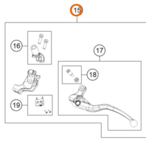 MANIGUETA DE EMBRAGUE 790 ADV CON BASE 19-20