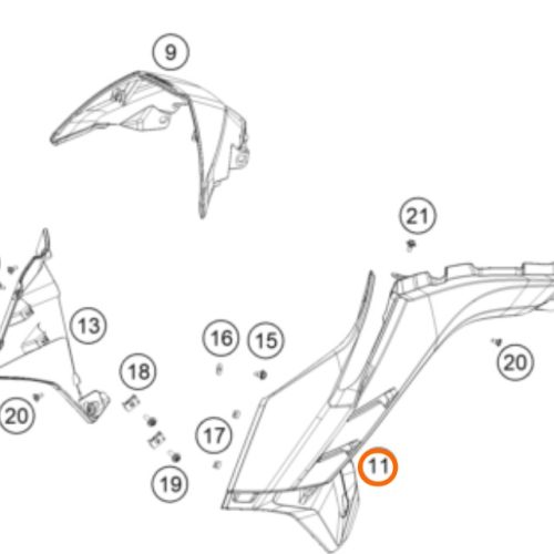 SPOILER DELANTERO IZQUIERDO 790 ADV BLANCO 19