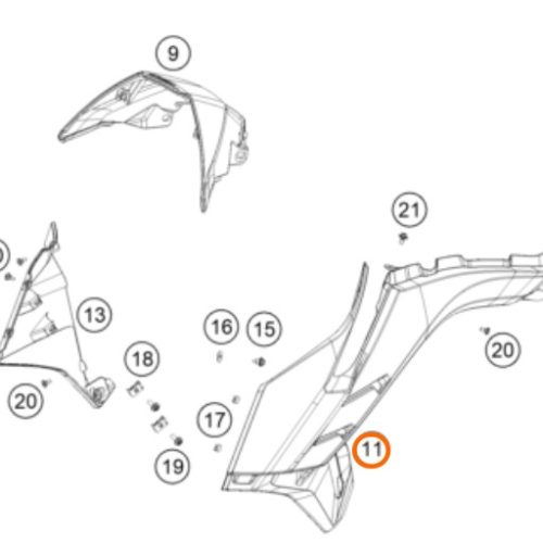 SPOILER DELANTERO IZQUIERDO 790 ADV R 2019