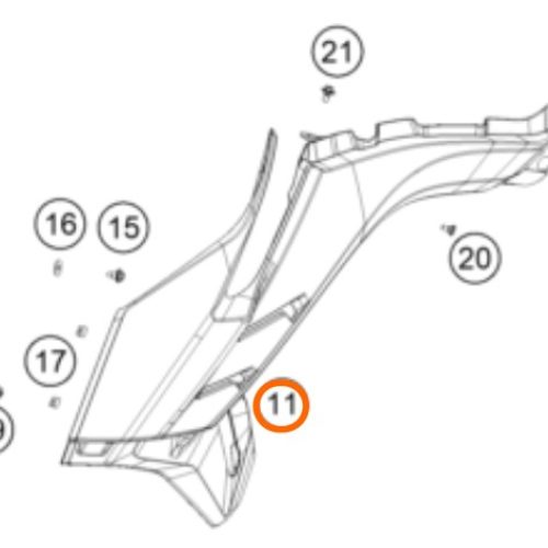 SPOILER DELANTERO IZQUIERDO 790 ADV NARANJA 19