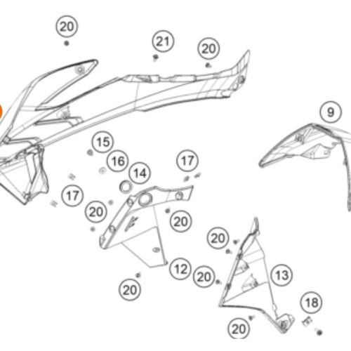 SPOILER DELANTERO DERECHO 790 ADV R 2019
