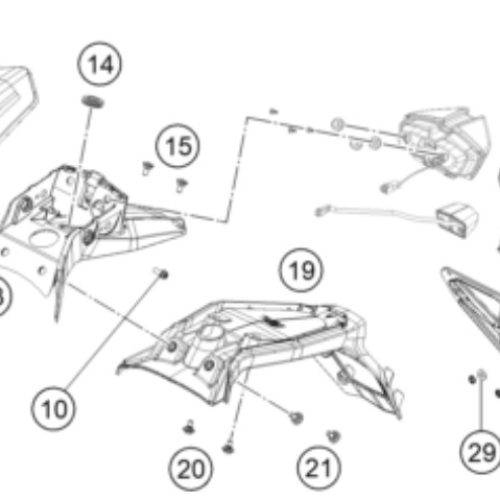 SOPORTE DE DEFLECTOR POSTERIOR 790 DUKE 18-19