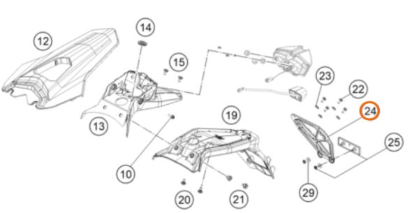 SOPORTE DE DEFLECTOR POSTERIOR 790 DUKE 18-19