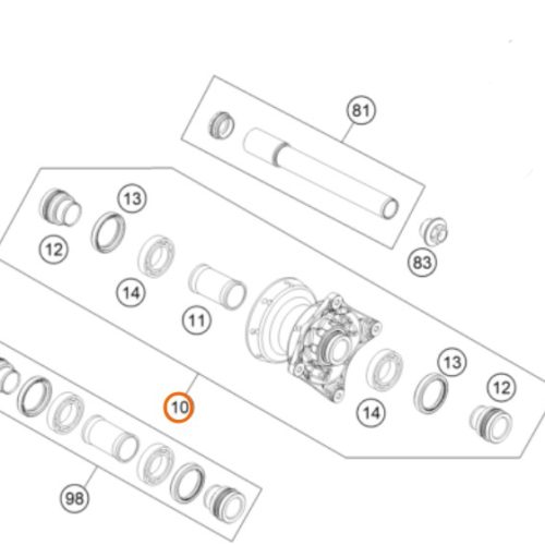 MANZANA DE ARO DELANTERO 85 SX 12-20