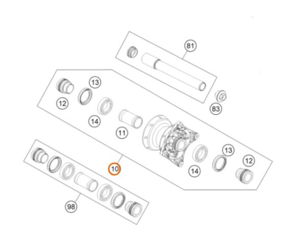 MANZANA DE ARO DELANTERO 85 SX 12-20