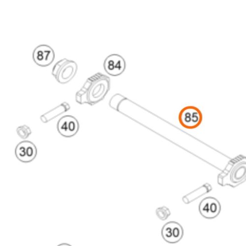 EJE DE RUEDA DELANTERO 85 SX 12-21