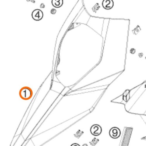 GUARDAFANGO DELANTERO 690 SM NARANJA 07-08
