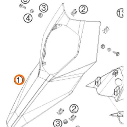 GUARDAFANGO DELANTERO 690 SM NEGRO 07-08
