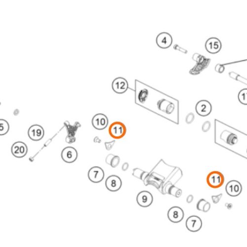 PLATINA SEGURO DE RODILLO DE CIGUEÑAL EXC 08-11