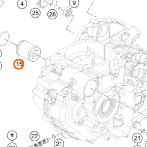 FILTRO DE ACEITE 4T CORTO LC4 690 END/DUKE 12-22
