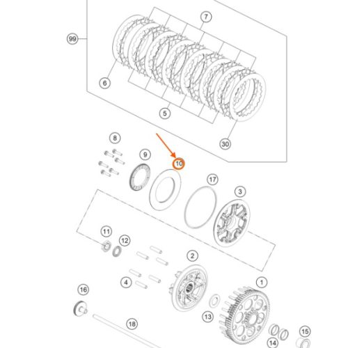 ARANDELA DE EMBRAGUE 250/350 SX-F 19-20