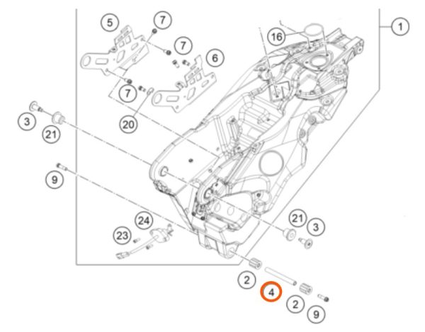 PASADOR ROSCADO DE TANQUE 690 ENDURO 10-16