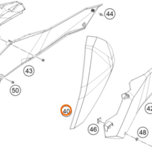 SPOILER IZQUIERDO NARANJA 690 END 2008/2012