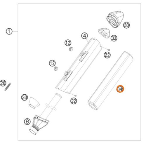FIBRA DE ESCAPE 4T SX 06-15