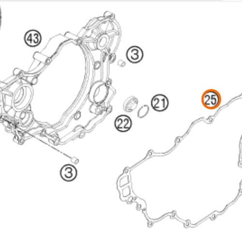 EMPAQUE DE TAPA DE EMBRAGUE 4T 250 06/12