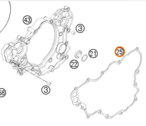 EMPAQUE DE TAPA DE EMBRAGUE 4T 250 06/12