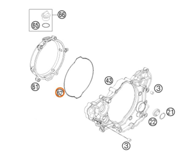 O RING DE TAPA DE EMBRAGUE 250 SX-F 77030027000
