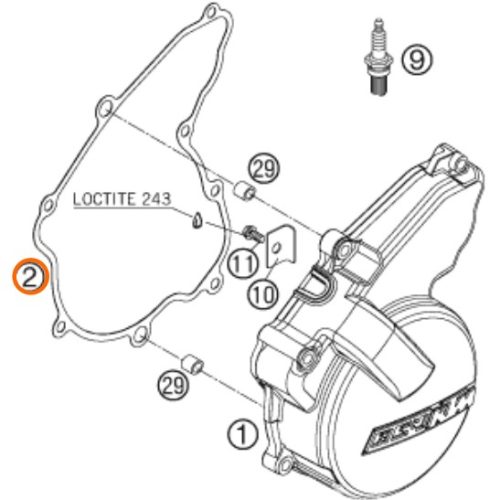 EMPAQUE DE TAPA DE ENCENDIDO 4T 250 EXC 06-13