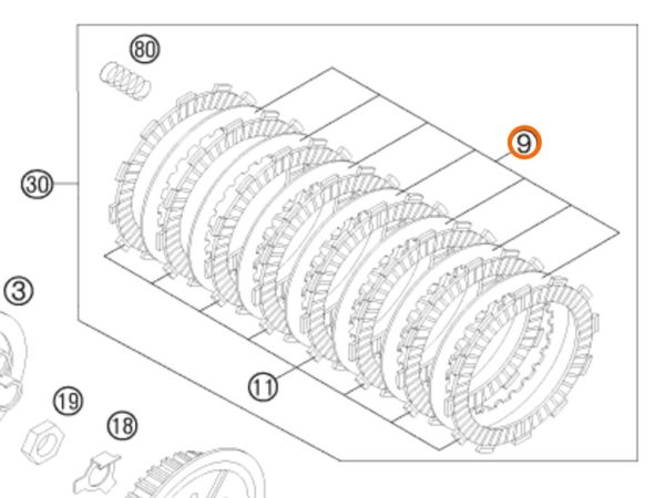DISCO DE EMBRAGUE SEPARADOR 250 SX-F