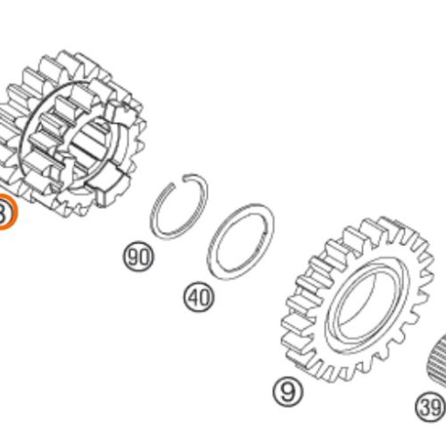 PIÑON DE 3RA/4TA 250 SX F 06-07