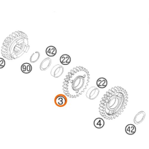 PIÑON DE 4TA 250 SX F 06-08