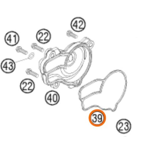 EMPAQUE DE TAPA DE BOMBA DE AGUA 250 SX-F