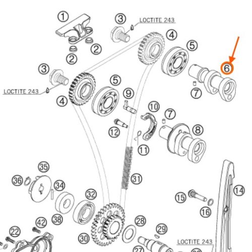 ARBOL DE LEVAS DE ADMISION 250 SX-F 05-06