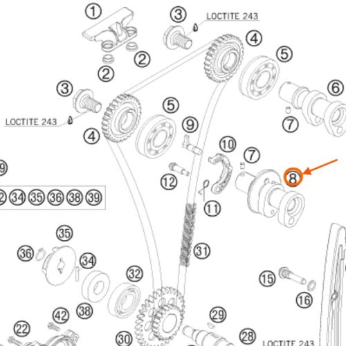 ARBOL DE LEVAS DE ESCAPE 250 SX-F 07-08