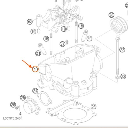 CABEZOTE 250 SX F/EXC-F 08-10