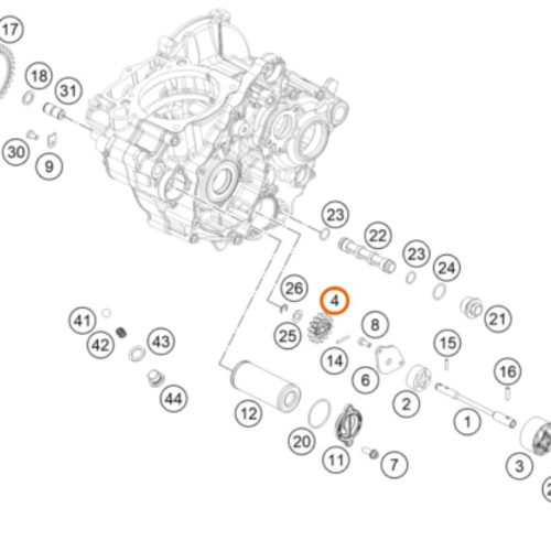 PIÑON DE BOMBA DE ACEITE 14T
