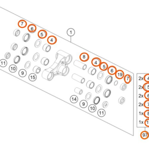 KIT DE REPARACION SOPORTE DE SUSPENSION