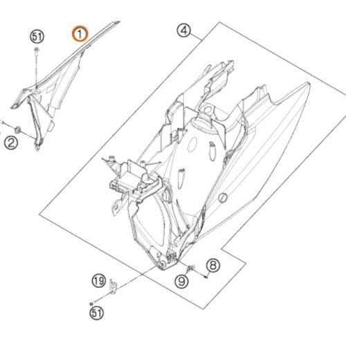 TAPA DE FILTRO DE AIRE DERECHA SX 2012