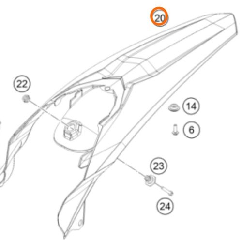 GUARDAFANGO POSTERIOR SX NARANJA 12-15