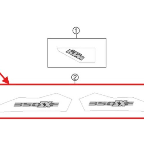 ADHESIVO DE GUARDAFANGO POSTERIOR 350 SX-F
