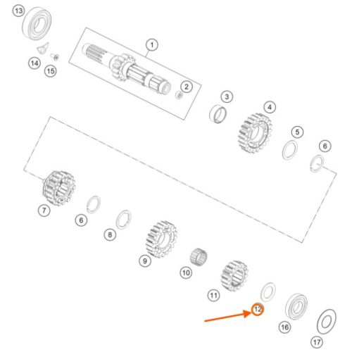 ARANDELA ESPACIADORA EJE MOTRIZ 350 SX-F