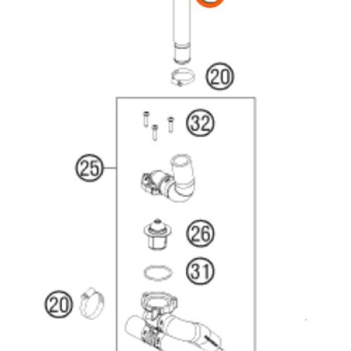 CONECTOR DE MANGUERA DE RADIADOR SX/EXC 11-15