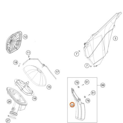 PROTECTOR DE AMORTIGUADOR SX/EXC 07-15