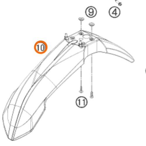 GUARDAFANGO DELANTERO SX/EXC BLANCO 07-12
