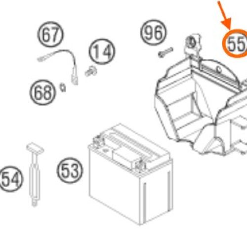 BASE DE BATERIA CORTA 450 SX-F 07-10